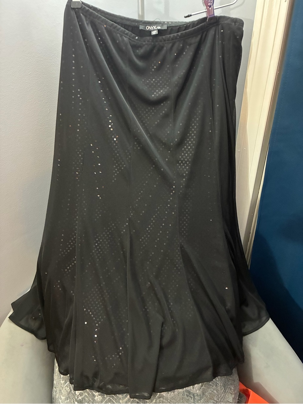 Gorgeous! Onyx Nite Black Maxi Skirt with Subtle Sequin Shine